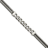 925 White Gold 8.9 mm Curb Chain Bracelet