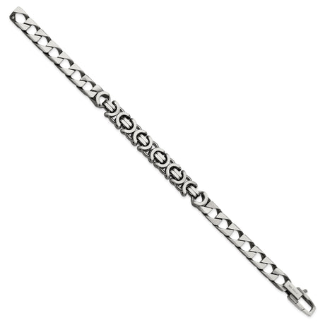 925 White Gold 7.88 mm Curb Chain Bracelet