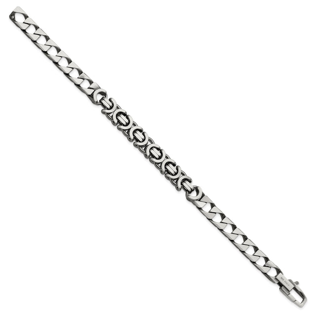 925 White Gold 7.88 mm Curb Chain Bracelet