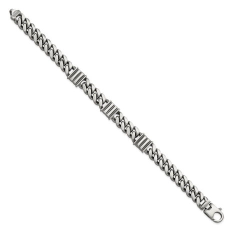 925 White Gold 11.2 mm Curb Chain Bracelet