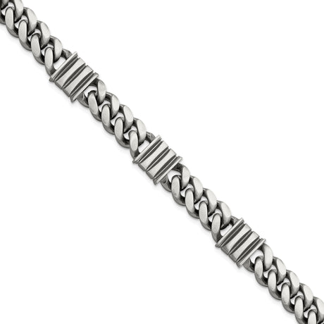 925 White Gold 11.2 mm Curb Chain Bracelet alternate angle