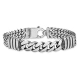 925 White Gold 13.25 mm Curb Chain Bracelet