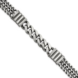 925 White Gold 13.25 mm Curb Chain Bracelet detail view