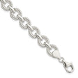 925 White Gold 9.75 mm Polished Chain Bracelet