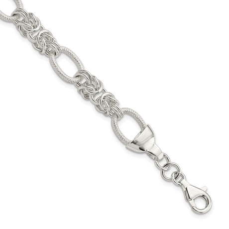 925 White Gold 10.15 mm Polished Chain Bracelet