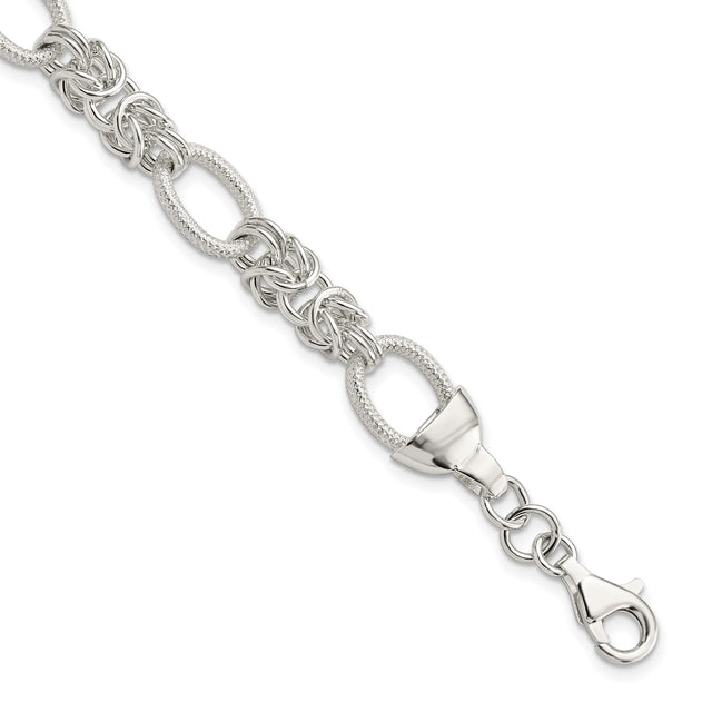 925 White Gold 10.15 mm Polished Chain Bracelet
