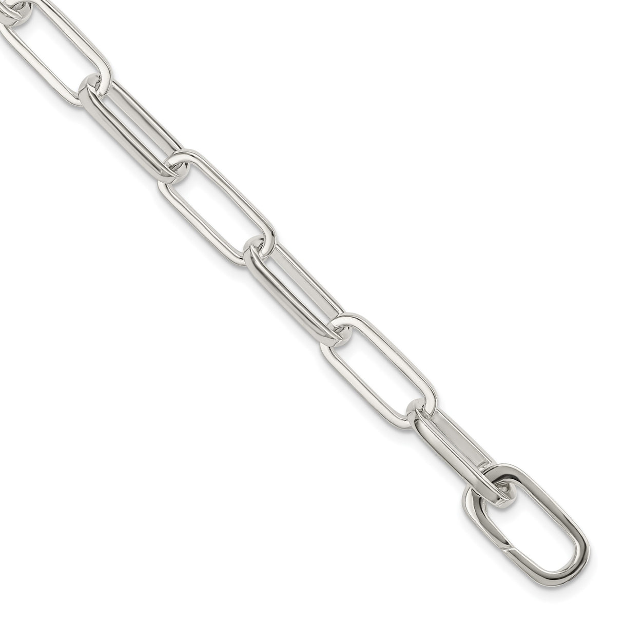 925 White Gold 6.62 mm Polished Chain Bracelet