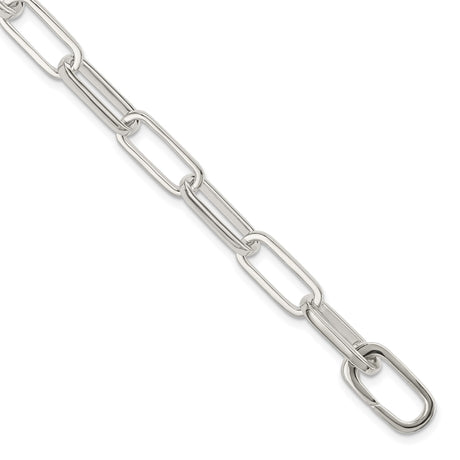 925 White Gold 6.62 mm Polished Chain Bracelet