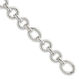 925 White Gold 13.3 mm Polished Chain Bracelet shown for scale