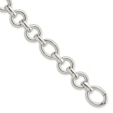 925 White Gold 13.3 mm Polished Chain Bracelet shown for scale