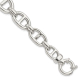 925 White Gold 16.44 mm Polished Chain Bracelet