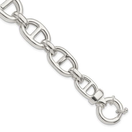 925 White Gold 16.44 mm Polished Chain Bracelet