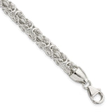 925 White Gold 6.11 mm Polished Chain Bracelet