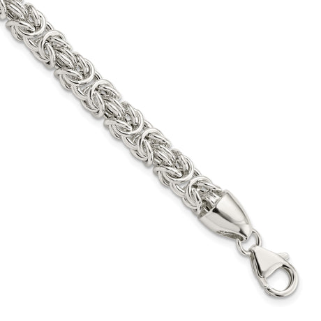 925 White Gold 6.11 mm Polished Chain Bracelet