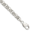 925 White Gold 7.3 mm Polished Chain Bracelet, Solid