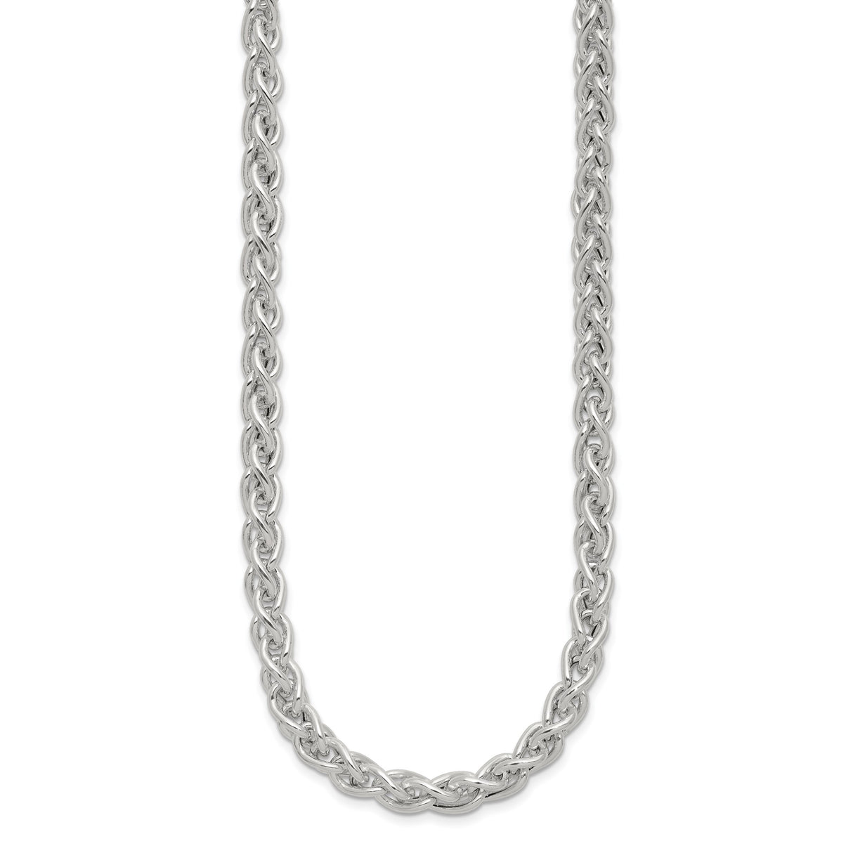 925 White Gold 5.65 mm Polished Chain Necklace