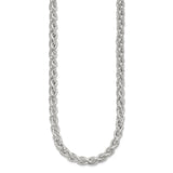 925 White Gold 5.65 mm Polished Chain Necklace
