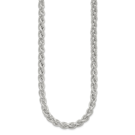 925 White Gold 5.65 mm Polished Chain Necklace
