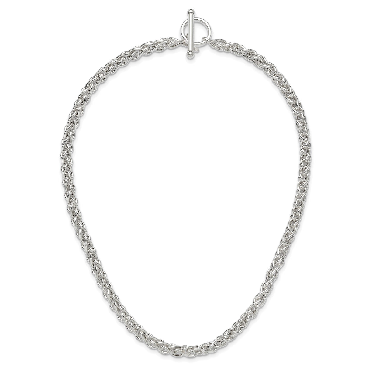 925 White Gold 5.65 mm Polished Chain Necklace alternate angle