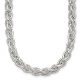 925 White Gold 5.65 mm Polished Chain Necklace detail view