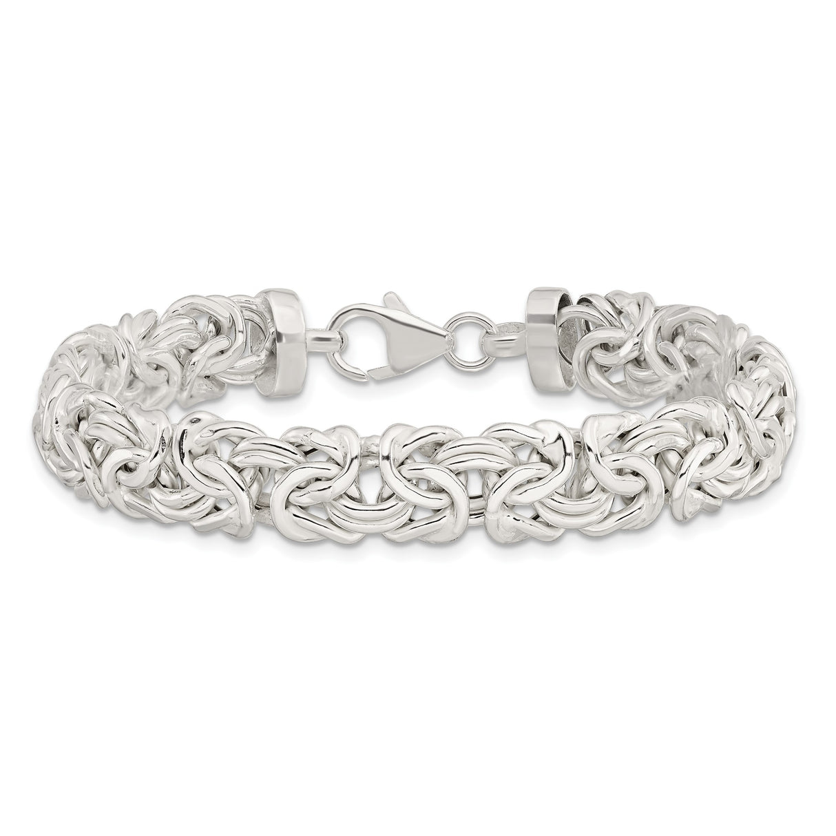 925 White Gold 9.43 mm Polished Chain Bracelet