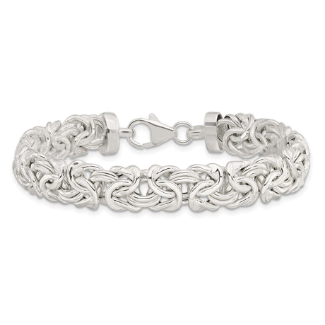 925 White Gold 9.43 mm Polished Chain Bracelet