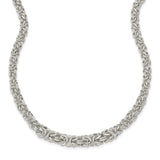 925 White Gold 6.4 mm Polished Chain Necklace