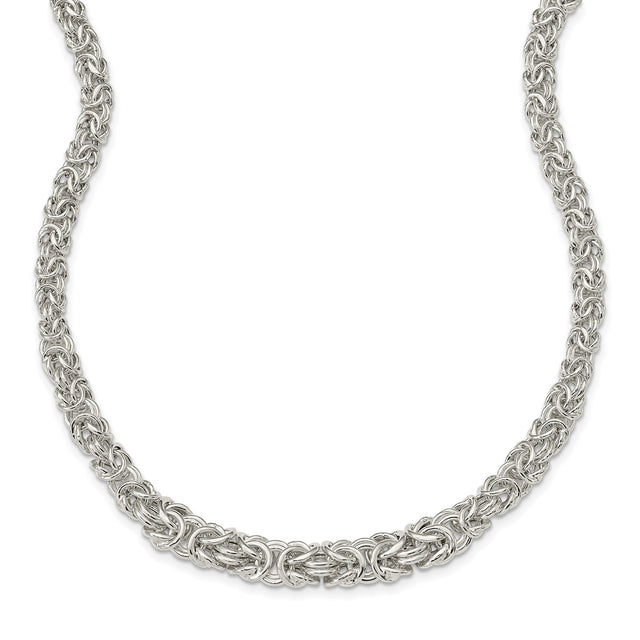 925 White Gold 6.4 mm Polished Chain Necklace