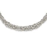 925 White Gold 6.4 mm Polished Chain Necklace alternate angle