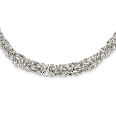 925 White Gold 6.4 mm Polished Chain Necklace alternate angle