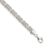 925 White Gold 6.4 mm Polished Chain Bracelet
