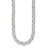 925 White Gold 10.02 mm Polished Chain Necklace
