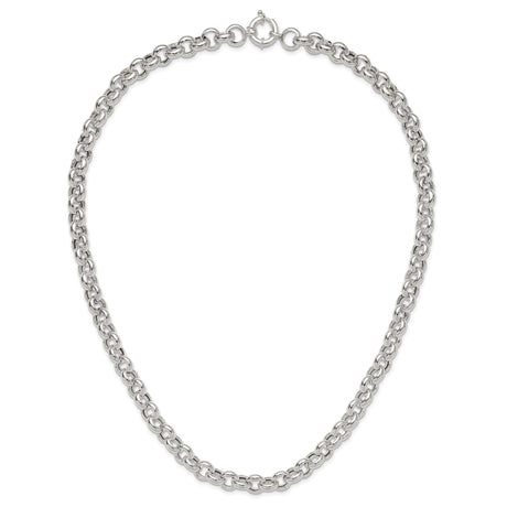 925 White Gold 10.02 mm Polished Chain Necklace alternate angle