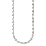 925 White Gold 5.13 mm Polished Chain Necklace