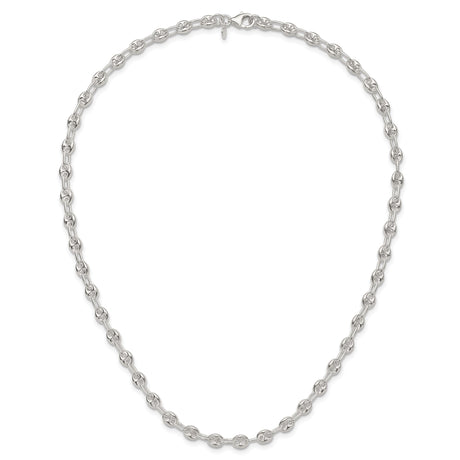 925 White Gold 5.13 mm Polished Chain Necklace alternate angle