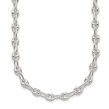 925 White Gold 5.13 mm Polished Chain Necklace detail view