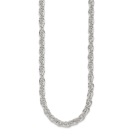 925 White Gold 5.33 mm Polished Chain Necklace