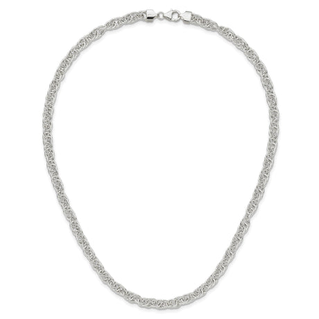 925 White Gold 5.33 mm Polished Chain Necklace alternate angle