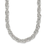 925 White Gold 5.33 mm Polished Chain Necklace detail view