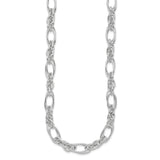 925 White Gold 7.5 mm Polished Chain Necklace