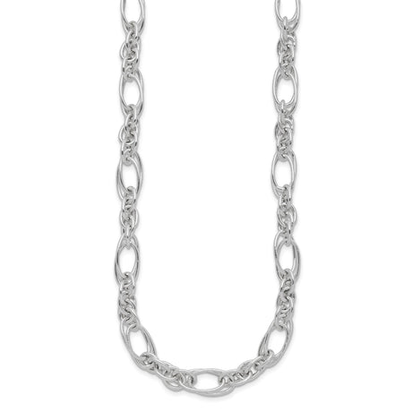 925 White Gold 7.5 mm Polished Chain Necklace