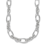 925 White Gold 7.5 mm Polished Chain Necklace detail view
