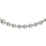 925 White Gold 10.1 mm Polished Chain Necklace alternate angle