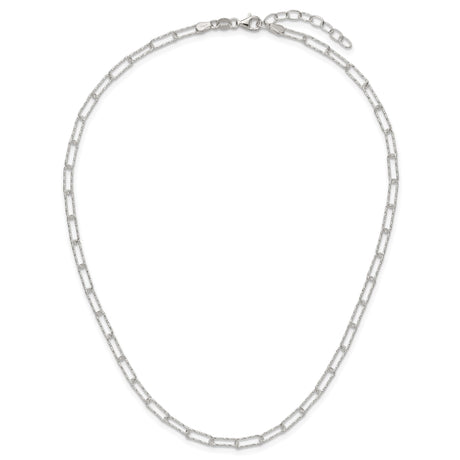 925 White Gold 3.06 mm Polished Chain Necklace alternate angle