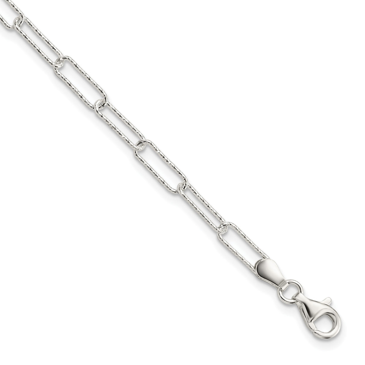 925 White Gold 3.06 mm Polished Chain Bracelet