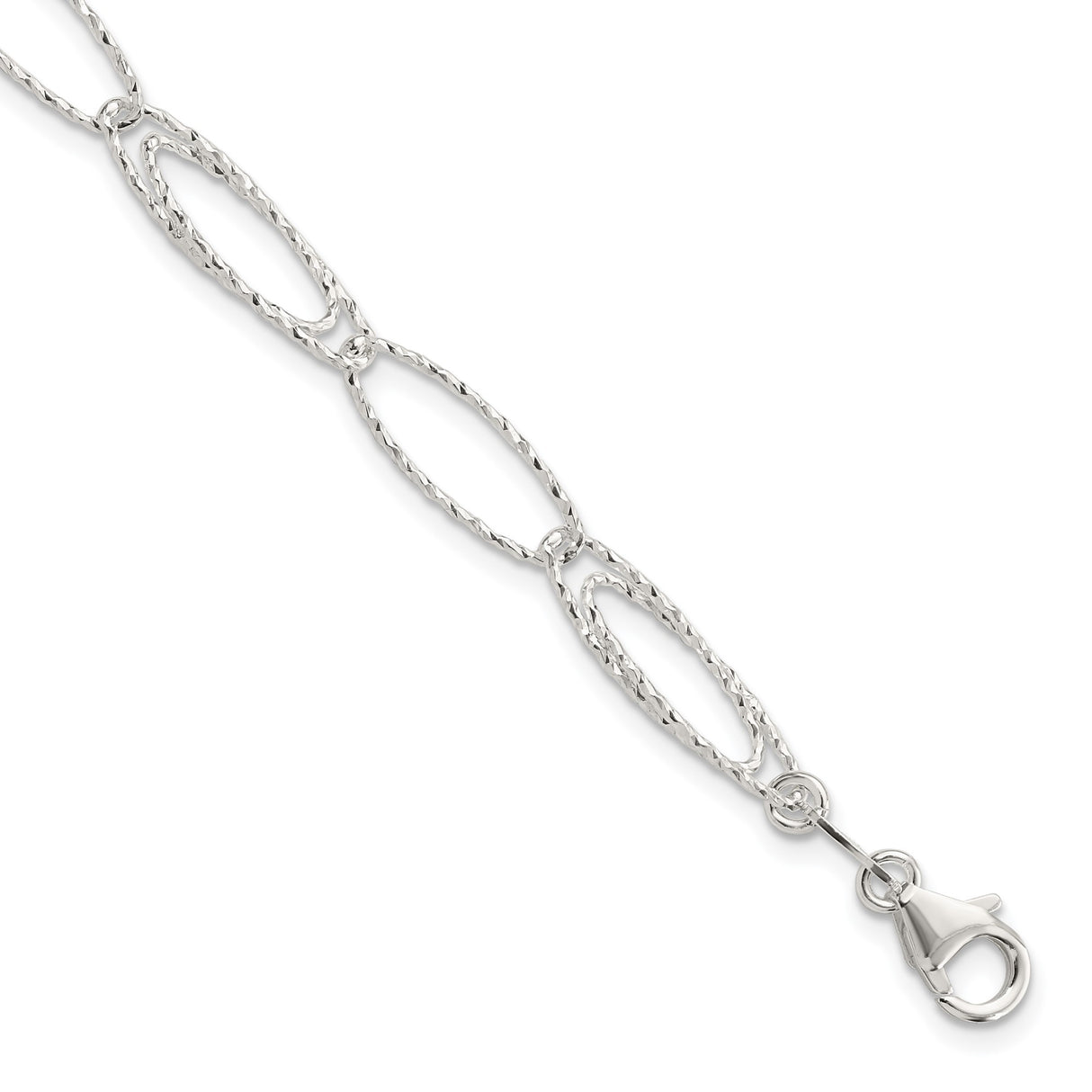 925 White Gold 5.99 mm Polished Chain Bracelet