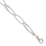 925 White Gold 5.99 mm Polished Chain Bracelet