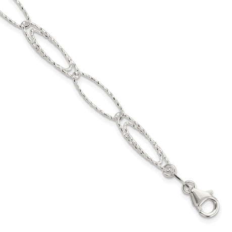 925 White Gold 5.99 mm Polished Chain Bracelet