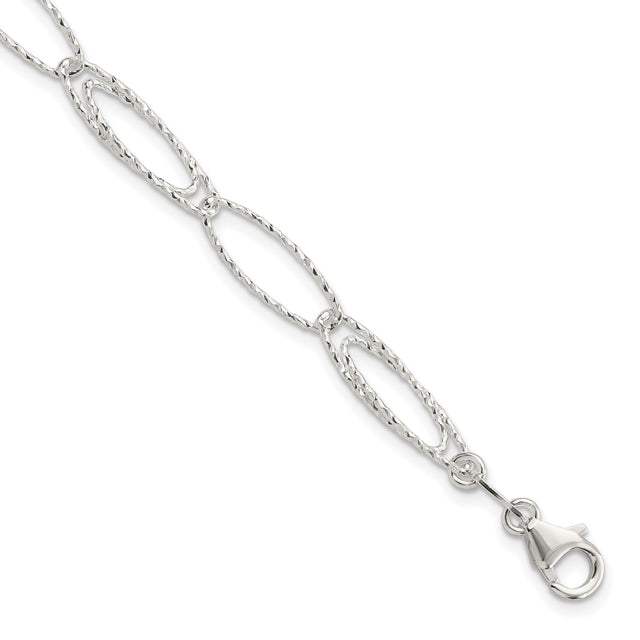 925 White Gold 5.99 mm Polished Chain Bracelet