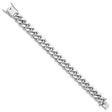925 White Gold 14.5 mm Curb Chain Bracelet, Polished